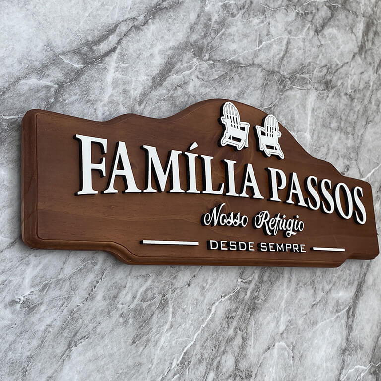 placa de madeira personalizada