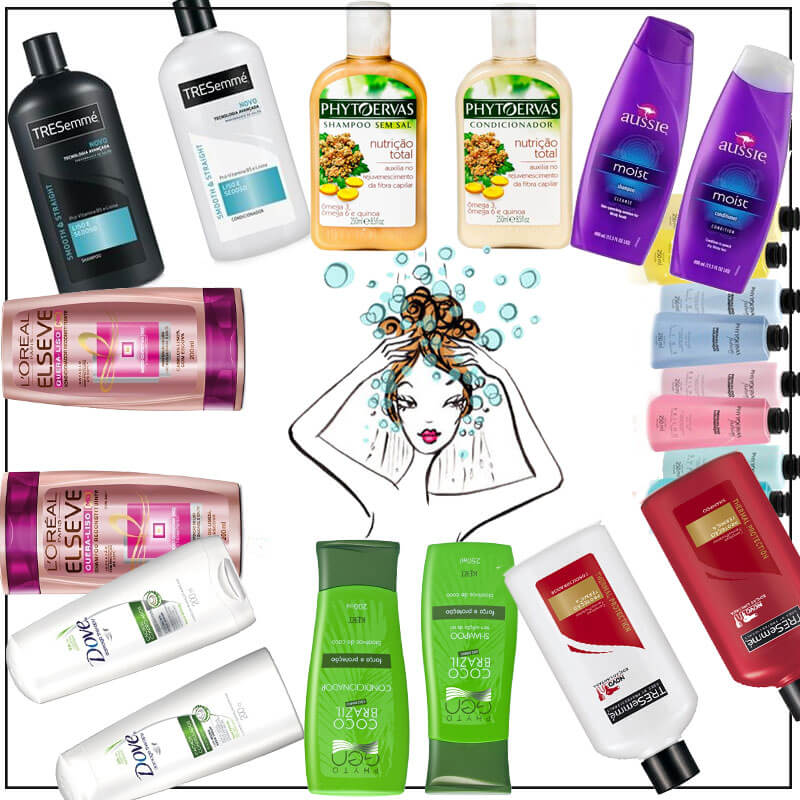 misturar marcas de shampoo e condicionador