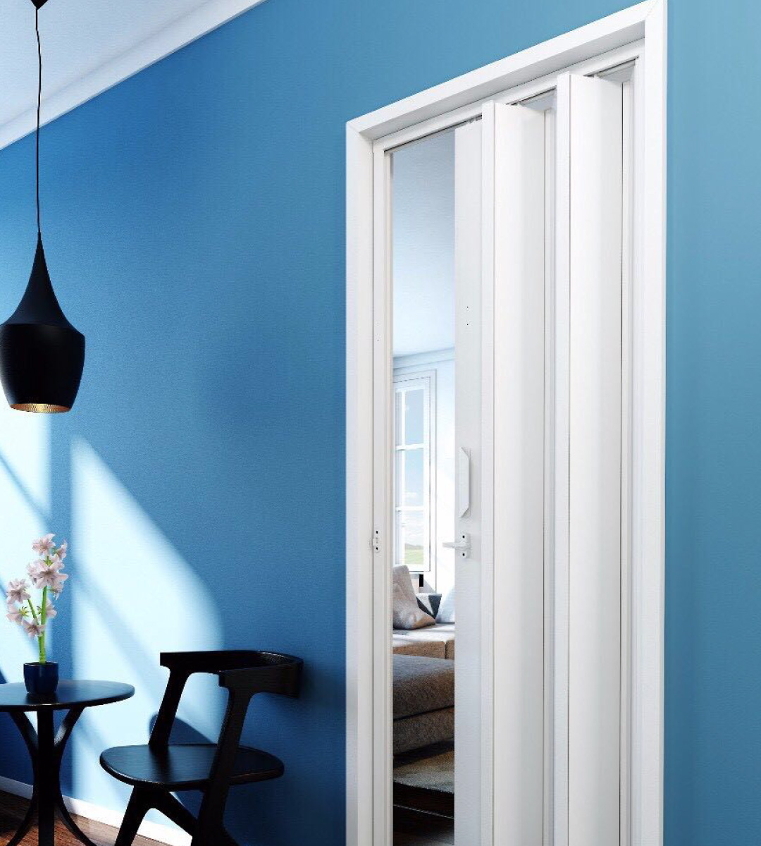 porta sanfonada para sala moderna