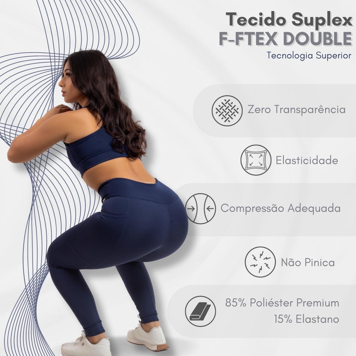 legging cintura alta zero transparência
