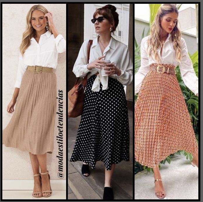 look saia plissada trabalho