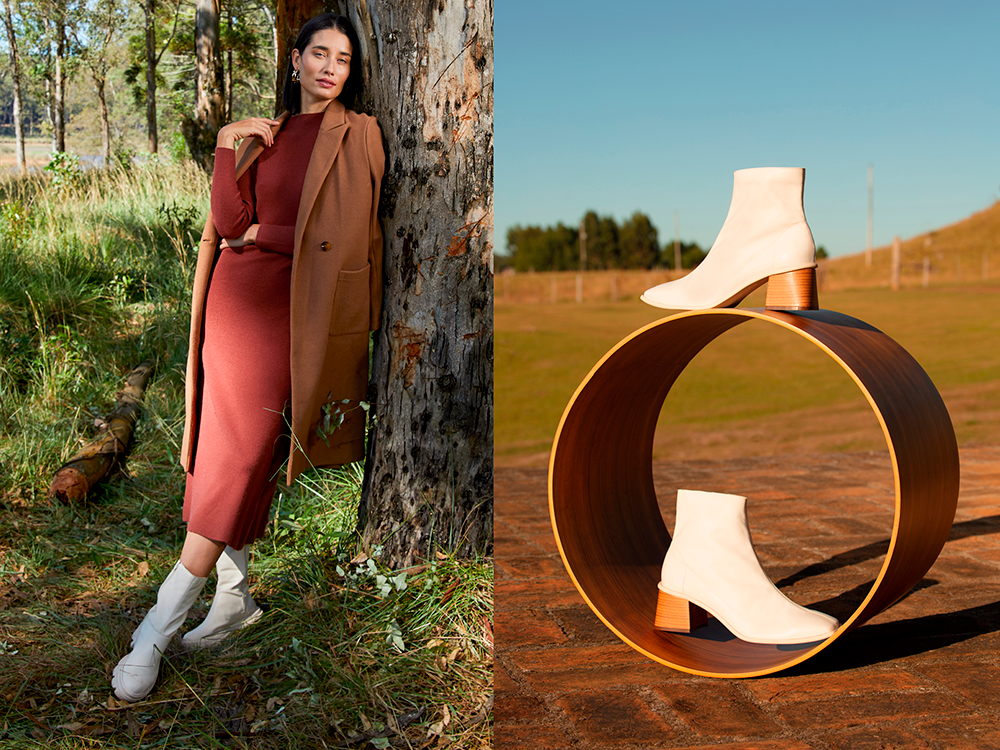 tendências de botas com saia midi