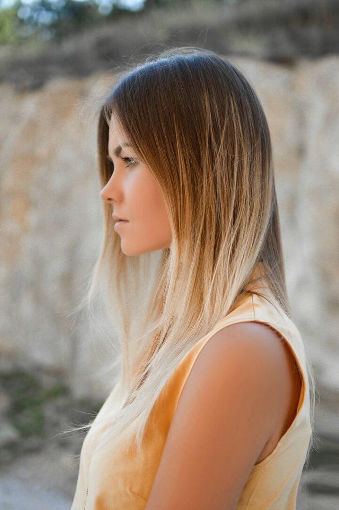 teste para saber onde repartir o cabelo
