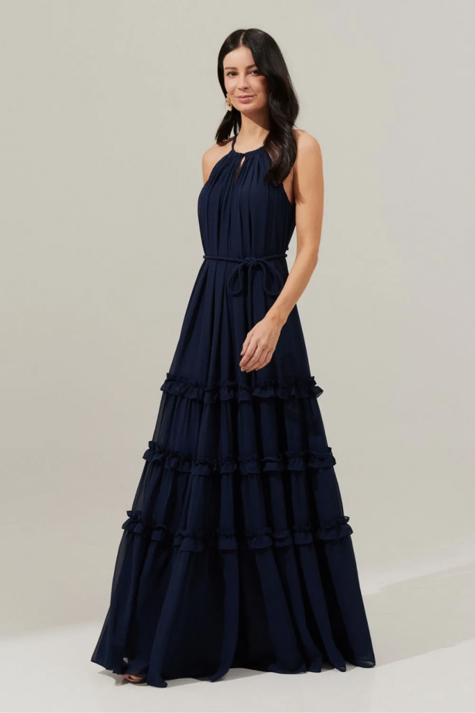 melhores cortes de vestido longo para silhueta