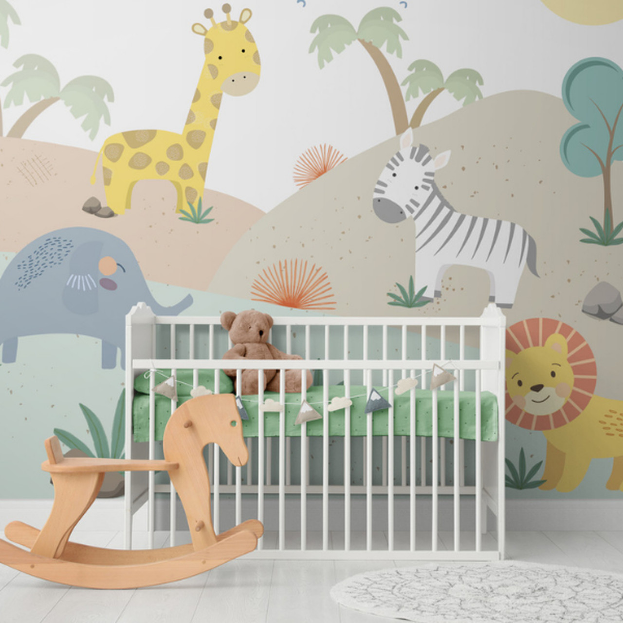 quarto de bebê com animais