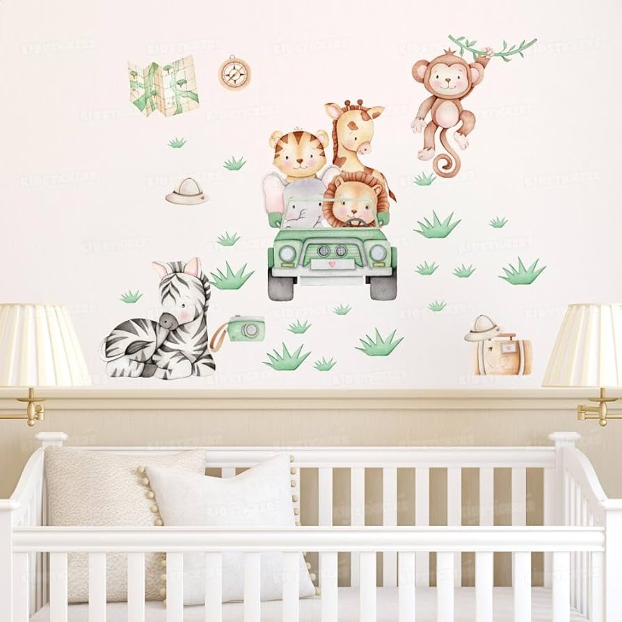 quarto de bebê com animais