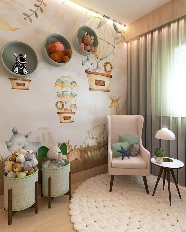 ideias decoração quarto infantil safari