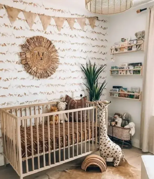decoração neutra quarto bebê safari