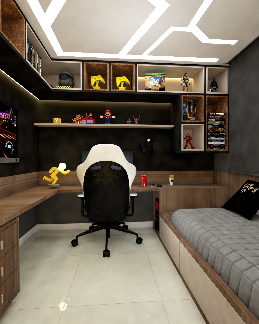 quarto gamer feminino 17