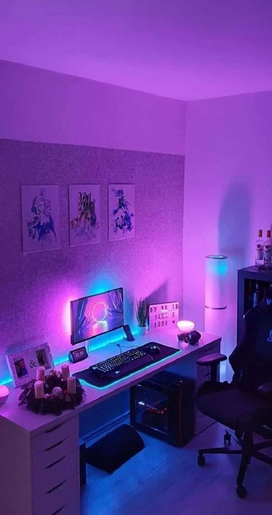 quarto gamer feminino 6