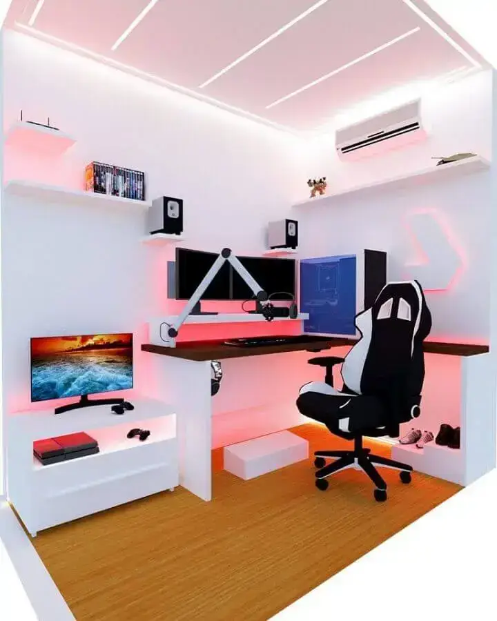 quarto gamer feminino 9