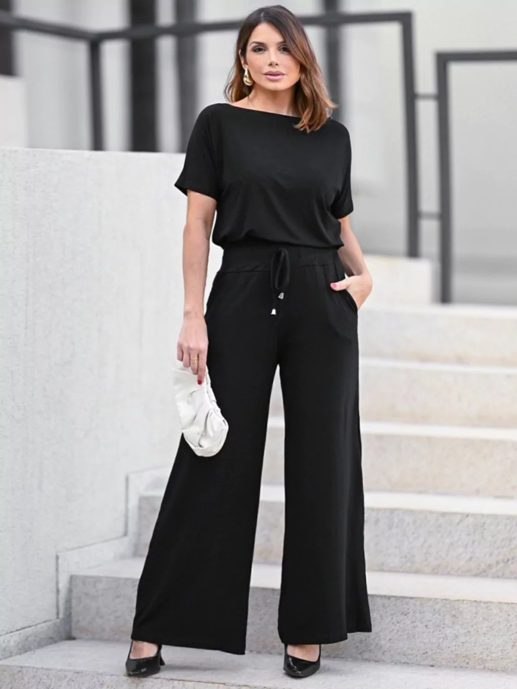 calça pantalona elegante