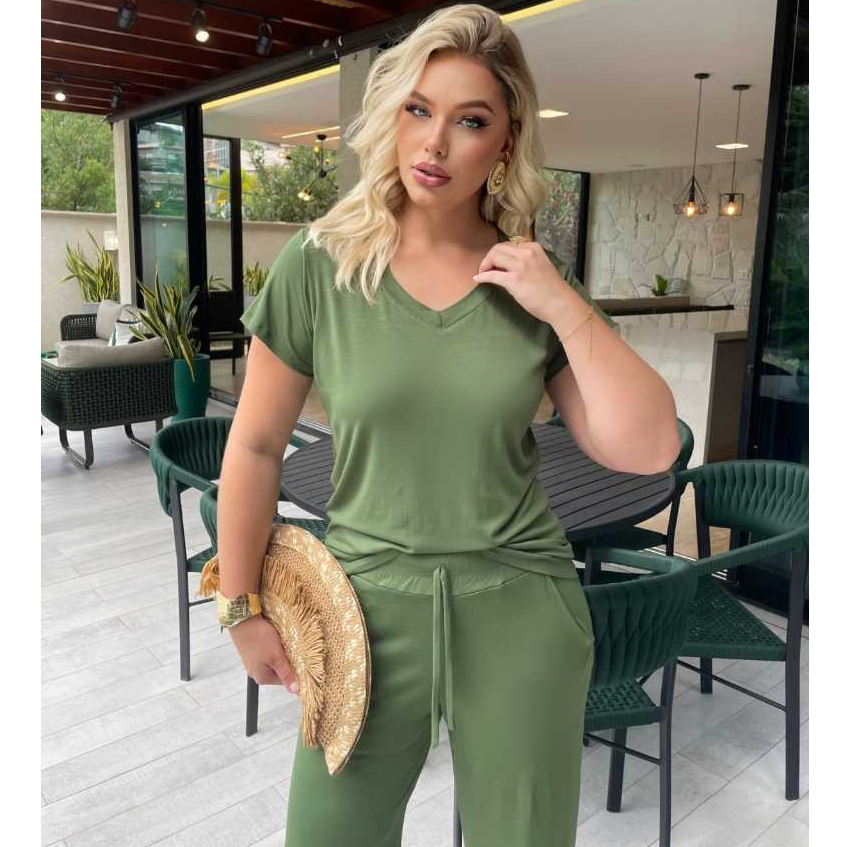 calça pantalona casual
