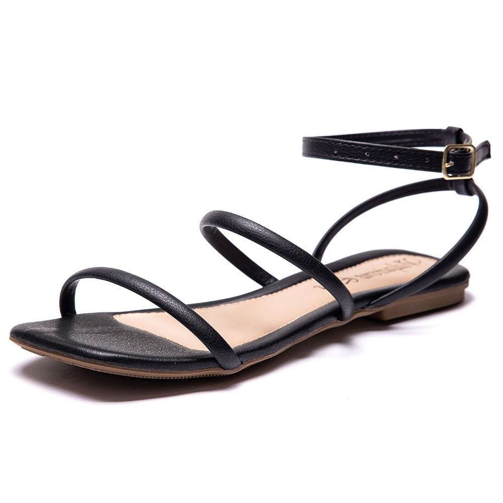 sandália flat feminina duas tiras
