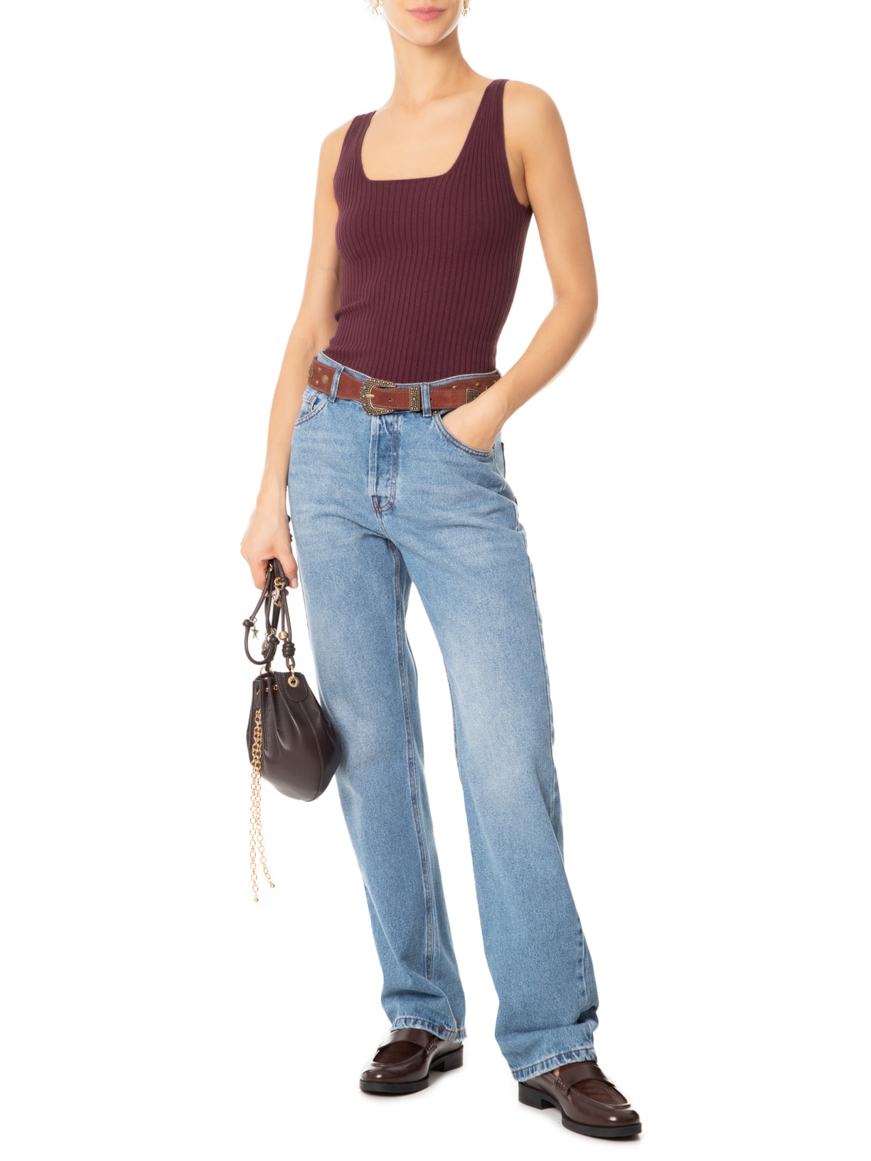 regata feminina decote quadrado off-white