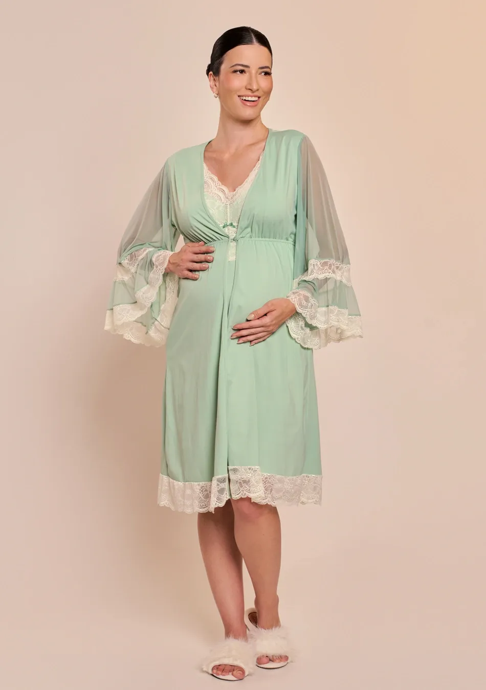 robe longo com renda