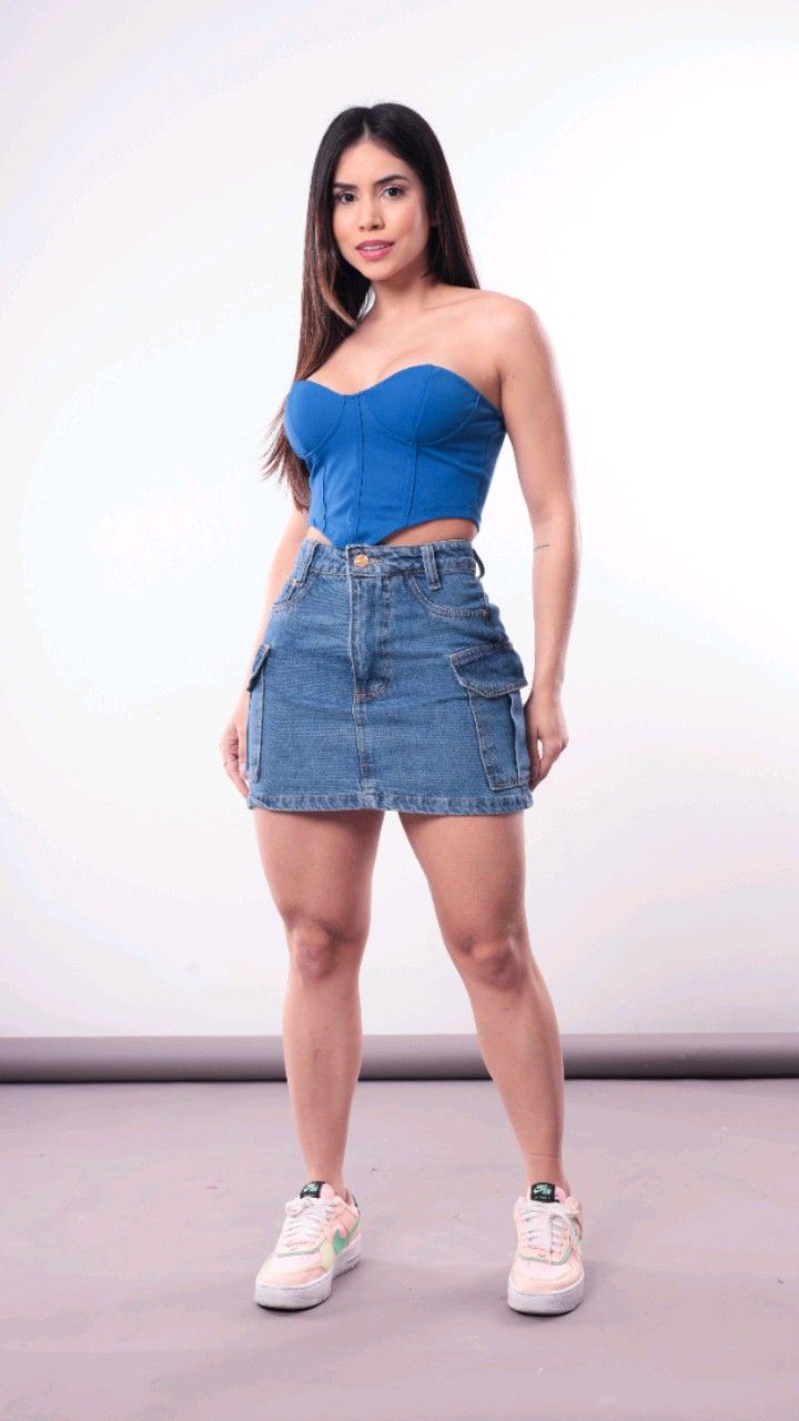 saia jeans cargo botina