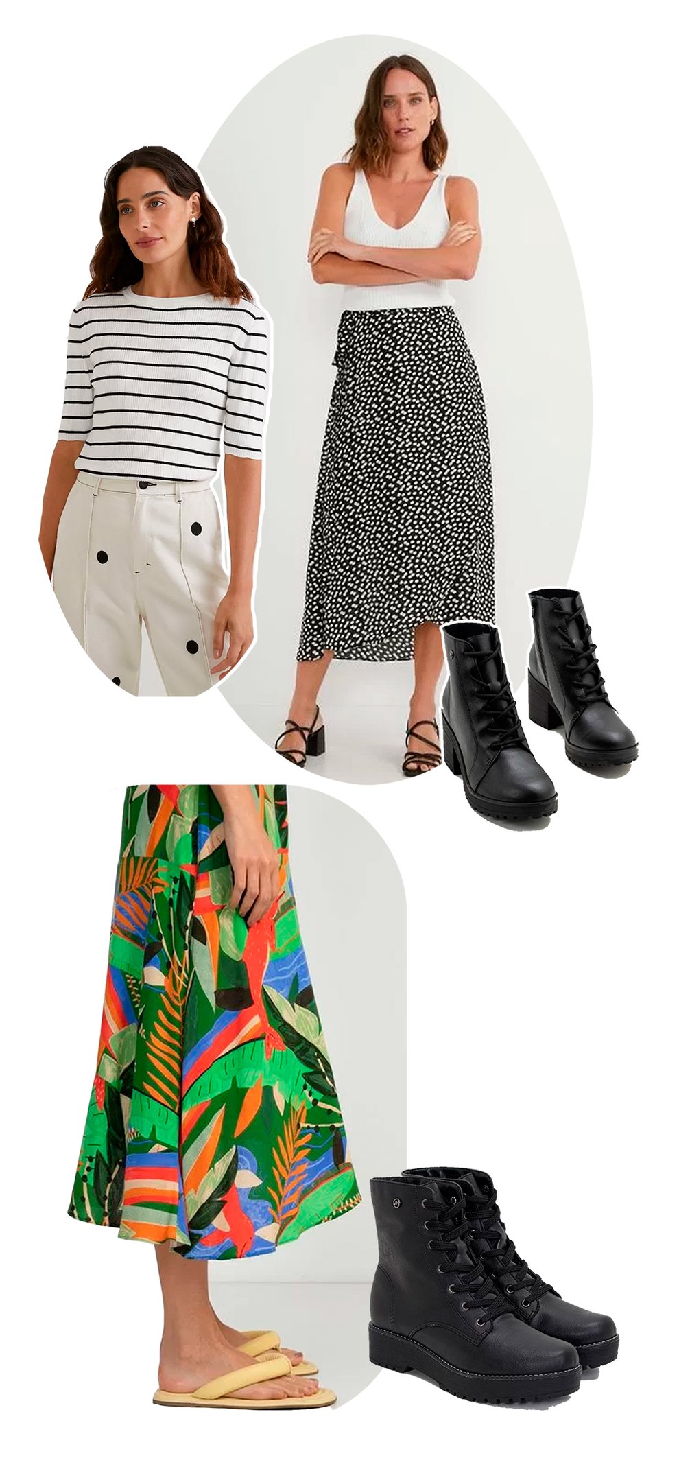 dicas de look com bota curta e saia