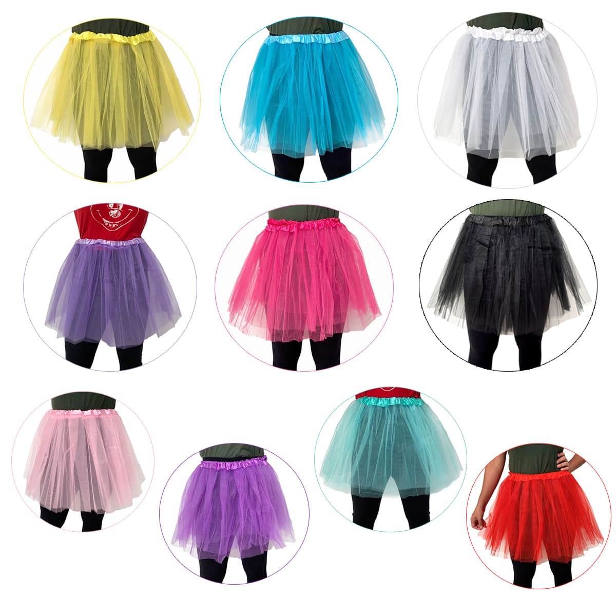 saia de tule colorida