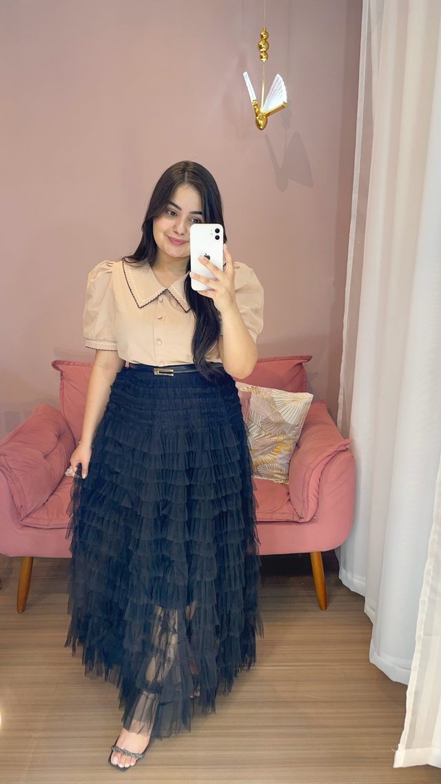 looks com saia de tule