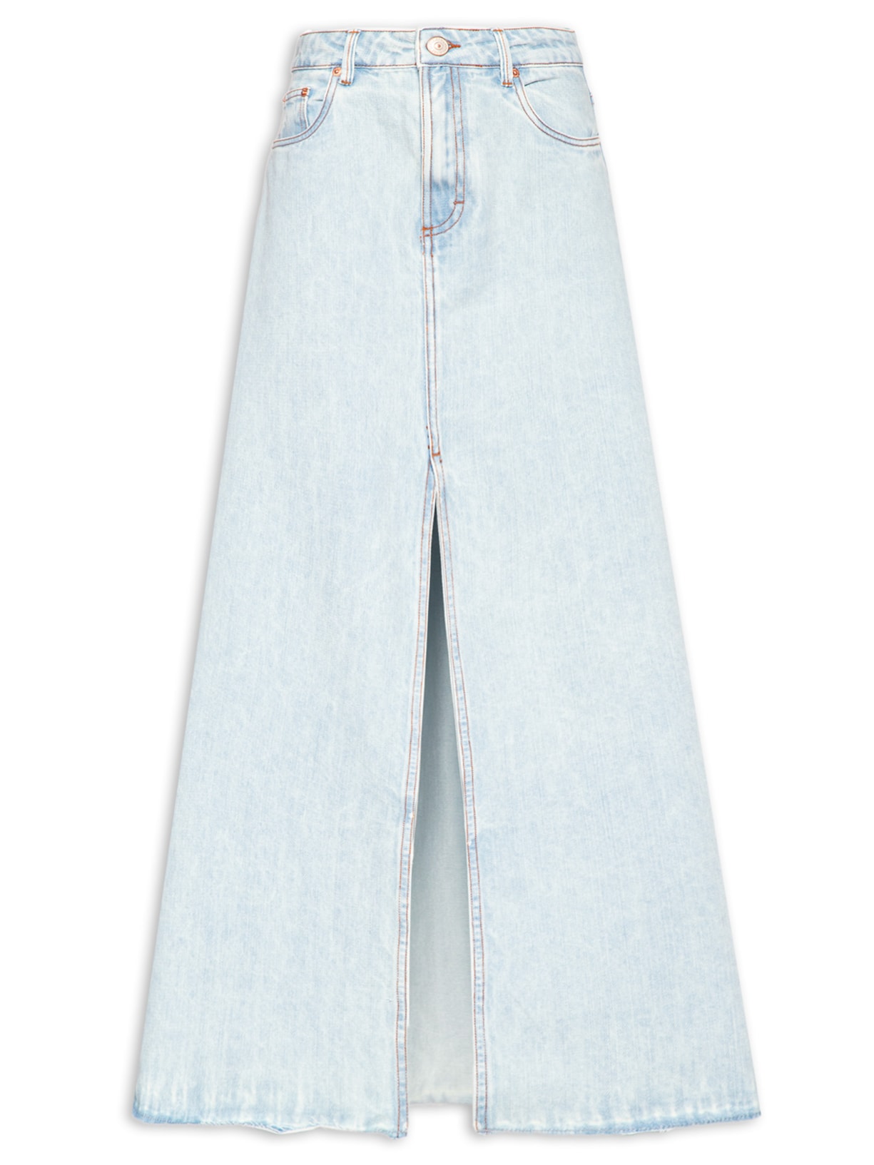 saia jeans animale fenda lateral