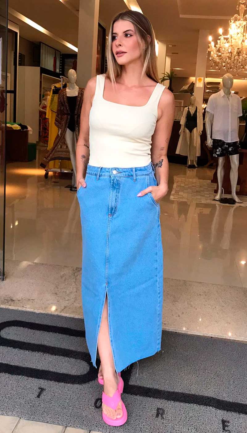 saia jeans Animale lavagem escura