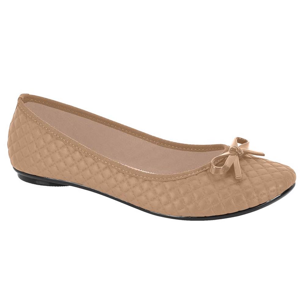 calçado feminino bico redondo matelassê