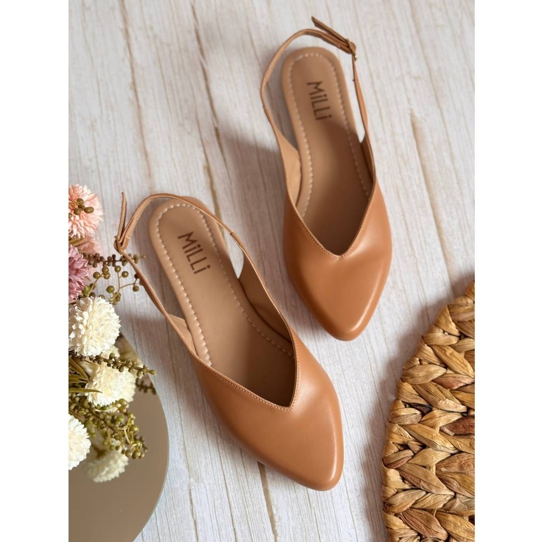 sapatilha slingback bico quadrado