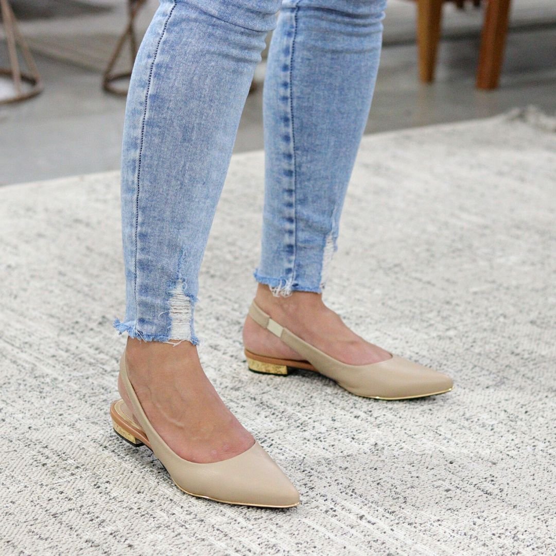 sapatilha slingback bico fino