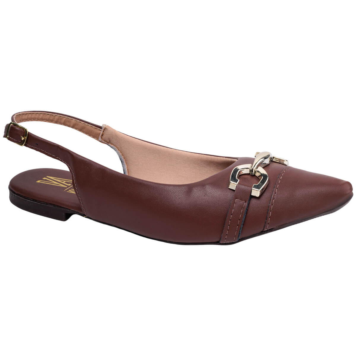 sapatilha slingback com fivela