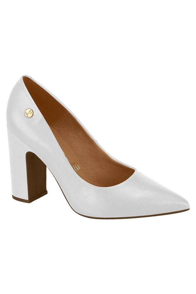 scarpin elegante salto baixo bloco