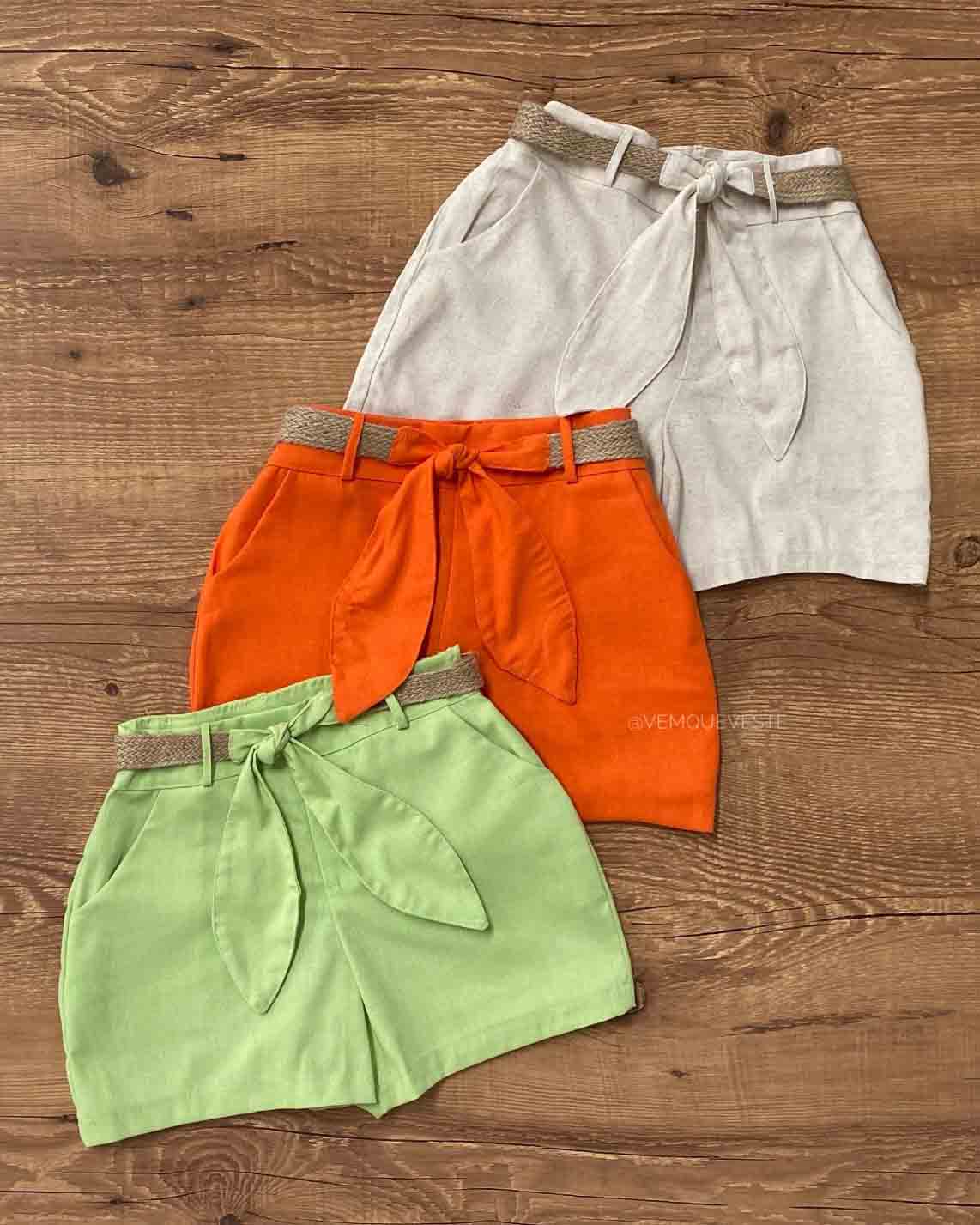 shorts de linho feminino canelado onde comprar