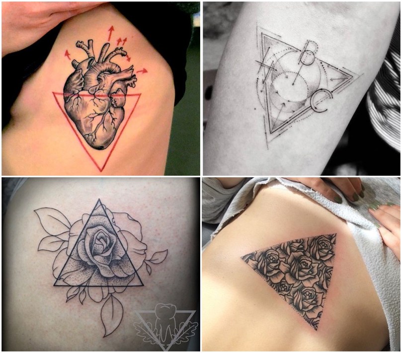 tatuagem triangulo feminina delicada