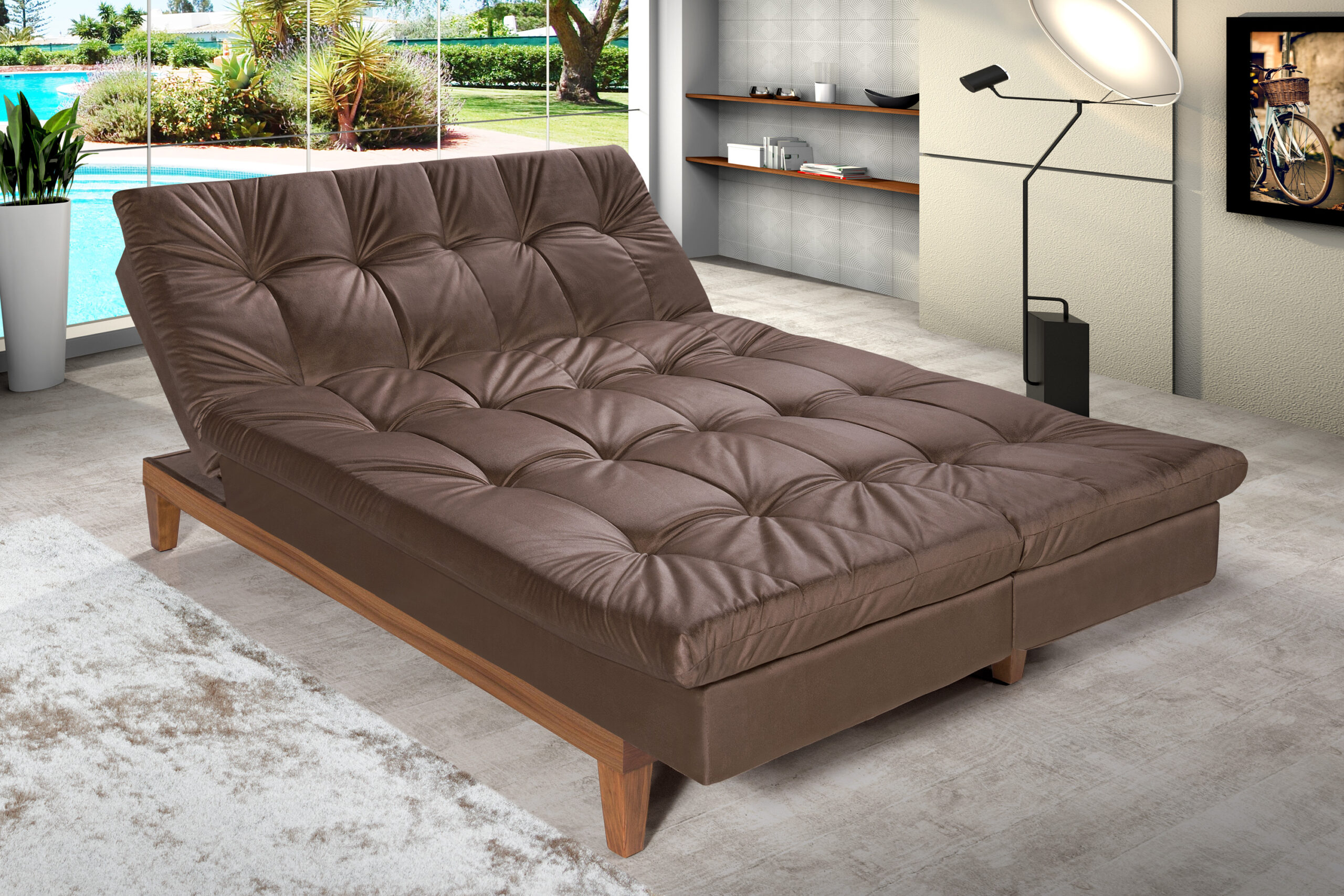 sofá cama 3 lugares pequeno