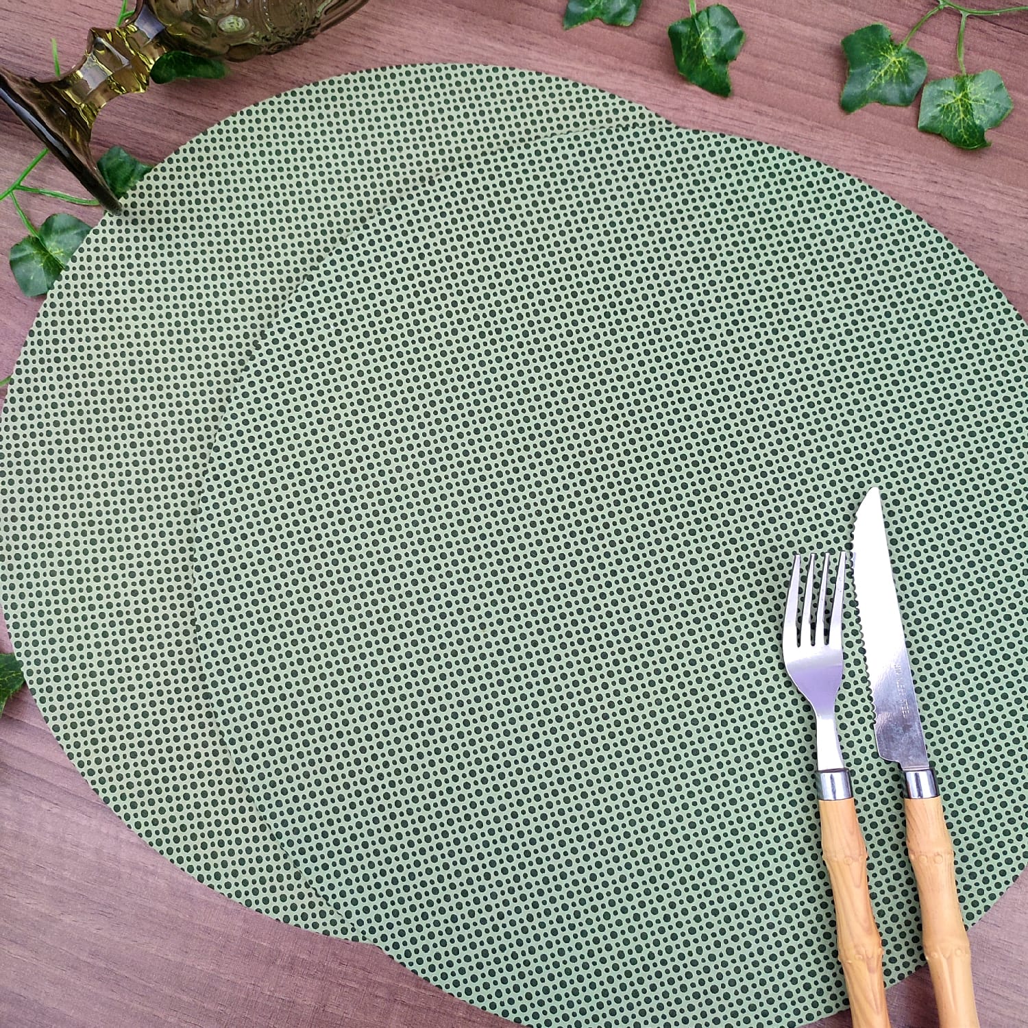 sousplat verde e amarelo decoração junina