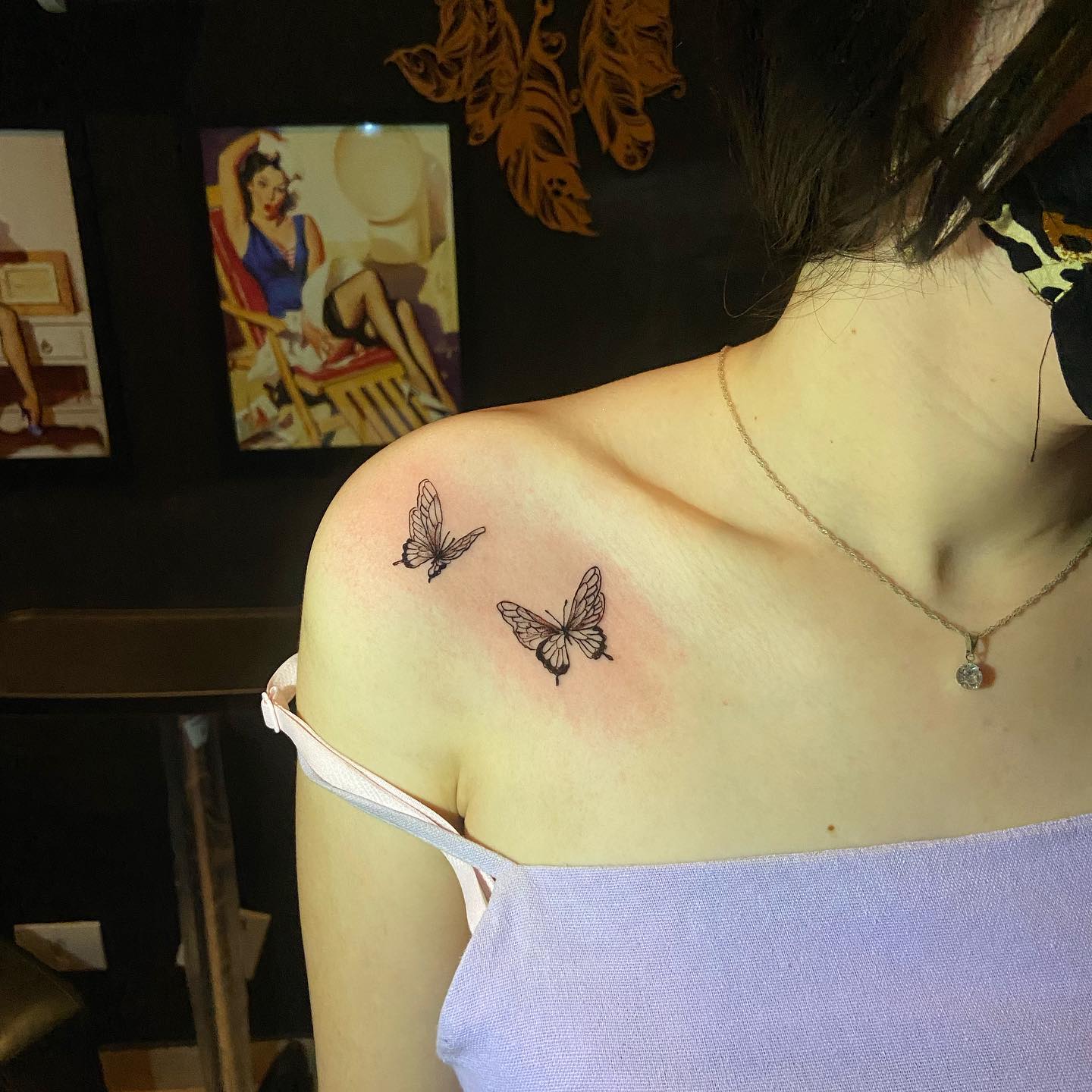 tatuagem borboleta microrealismo
