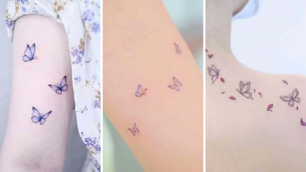 tatuagem borboleta delicada preto e branco