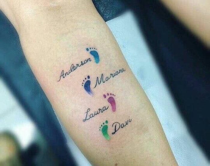 tatuagem com nome de filho feminino