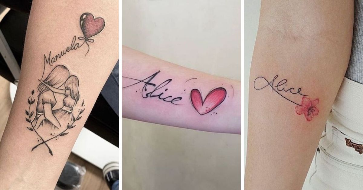 tatuagem com nome de filho e data