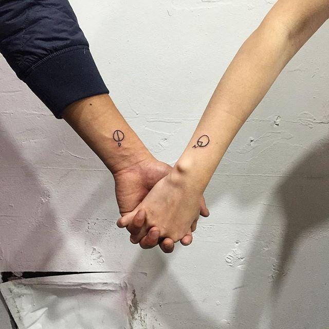 tatuagem de casal infantil
