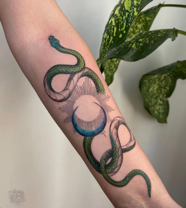 tatuagem de cobra colorida