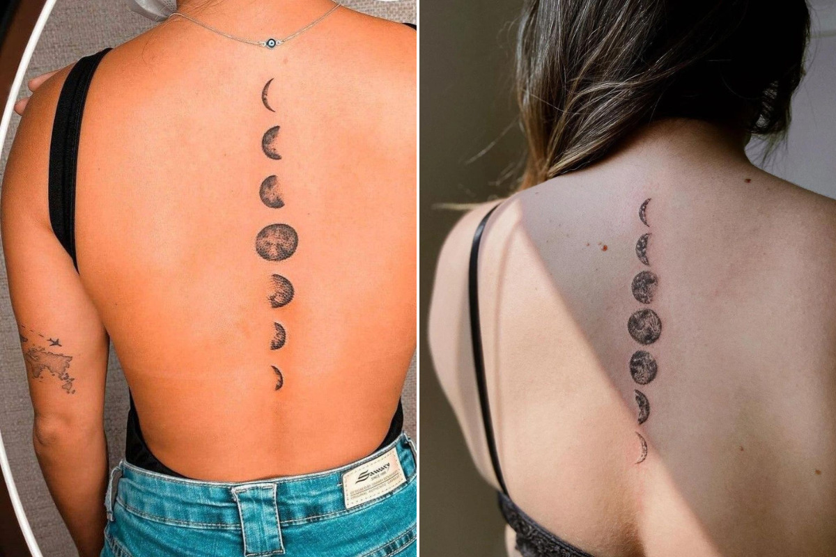 tatuagem leoa com filhotes costas