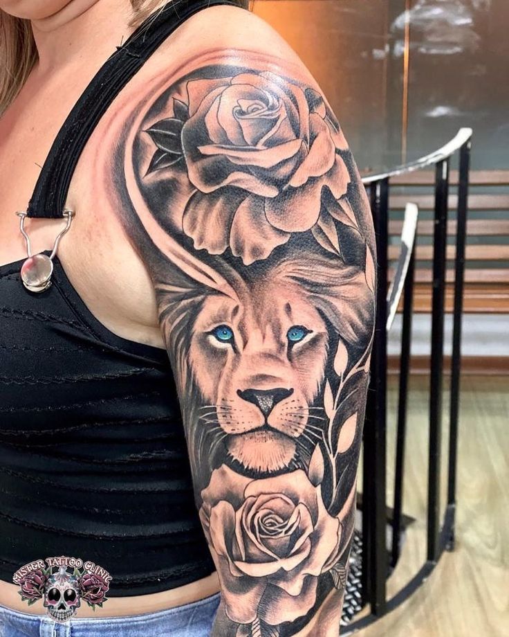 tatuagem leoa feminina braço