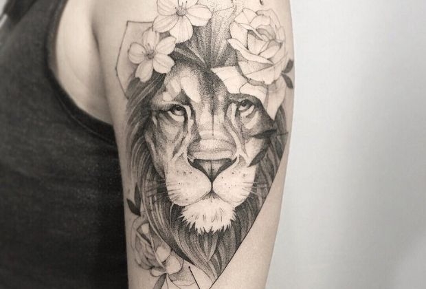 significado tatuagem leão feminino braço
