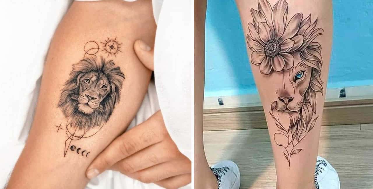 tatuagem leão ombro feminino