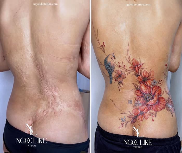 tatuagem que disfarça marcas do tempo