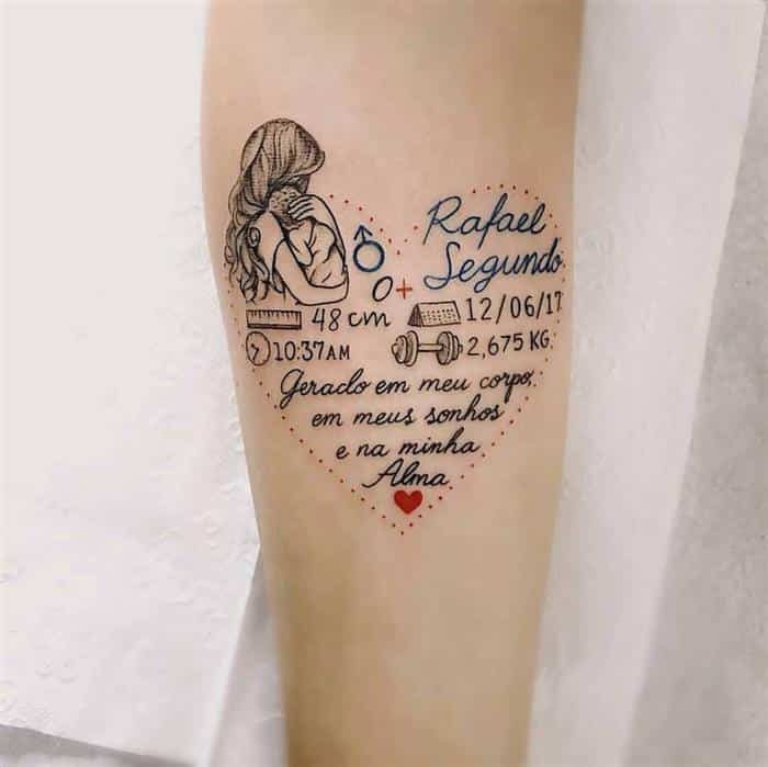 tatuagem de boneco palito família