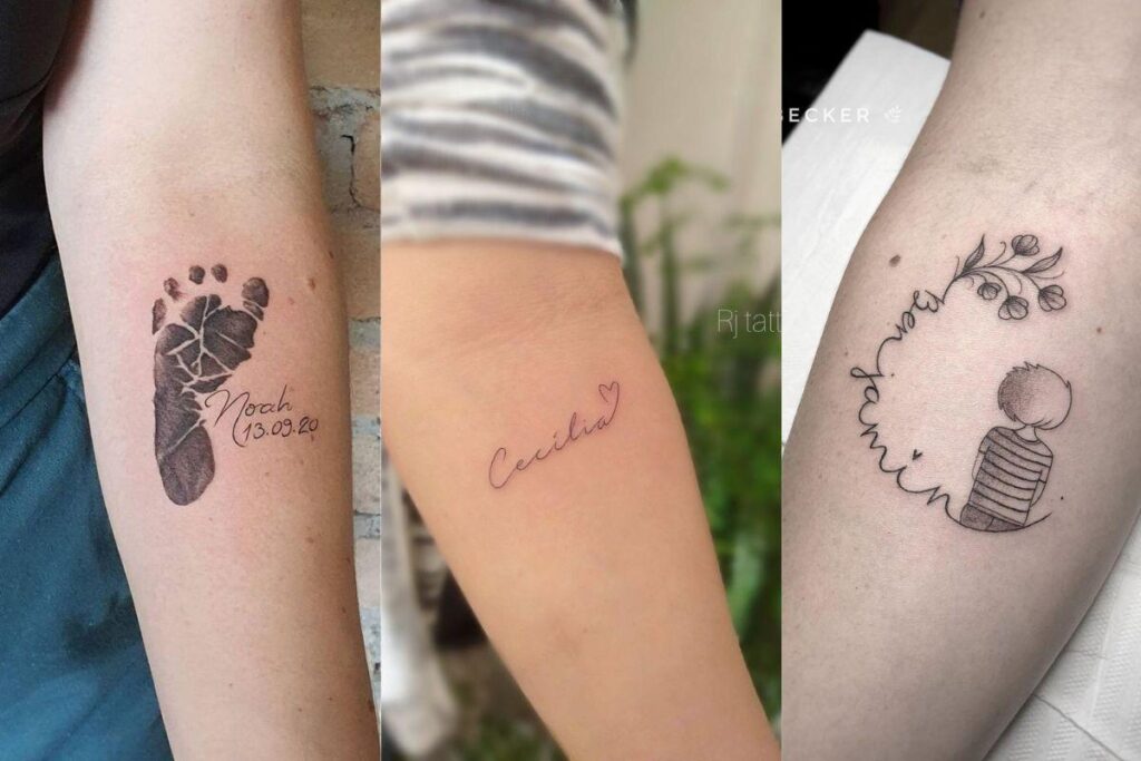 tatuagem de nome do filho
