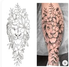 tatuagem de leão minimalista