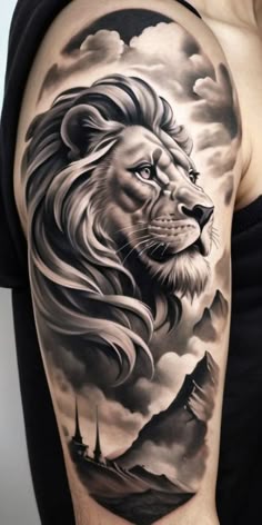 tatuagem de leão geométrica